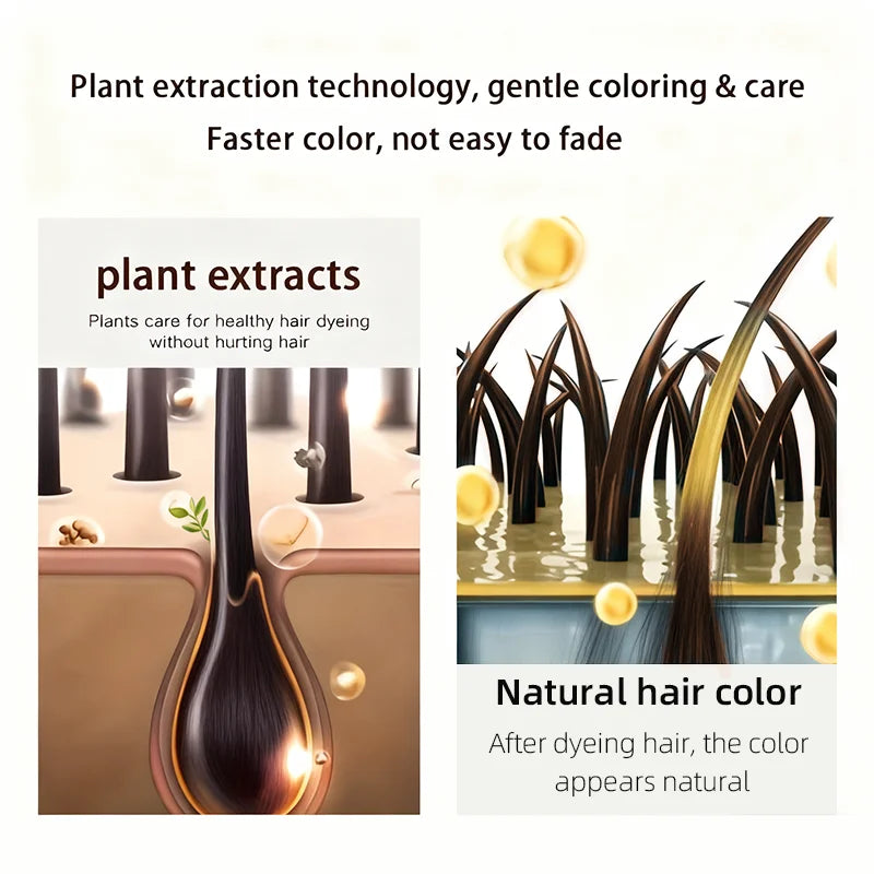 YUITIKUE Brown Hair Dye Shampoo 100ml - 4-in-1 Plant Formula, Covers Gray Hair with Natural Color, Easy & No Damage (Copy)