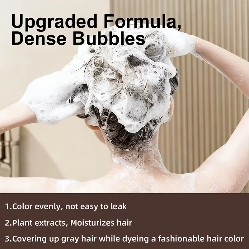 YUITIKUE Brown Hair Dye Shampoo 100ml - 4-in-1 Plant Formula, Covers Gray Hair with Natural Color, Easy & No Damage (Copy)