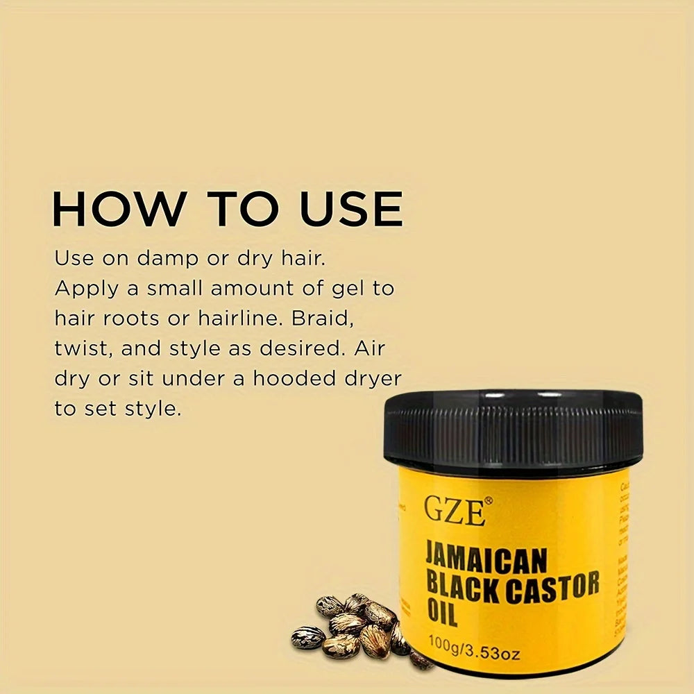 GZE JAMAICAN Black Castor Oil Pure Cold-Pressed for Hair Growth, Skin Moisturizing and Scalp Health - Promoting Thick Hair (Copy)