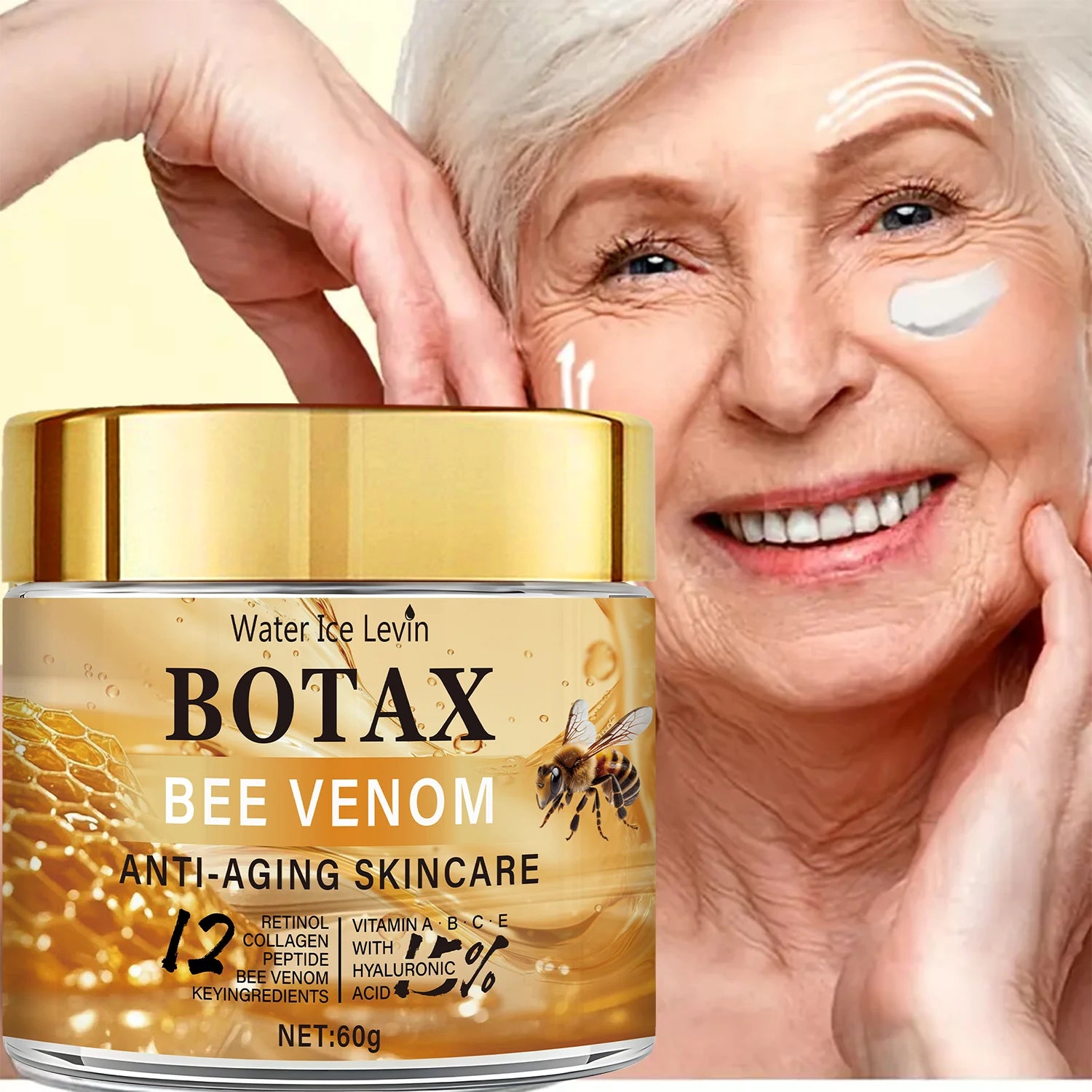 "Botax" Bee Venom Cream - Deep Wrinkle Treatment, Skin Rejuvenation & Firming Action with Collagen Water Ice Levin. 60g. (Copy)